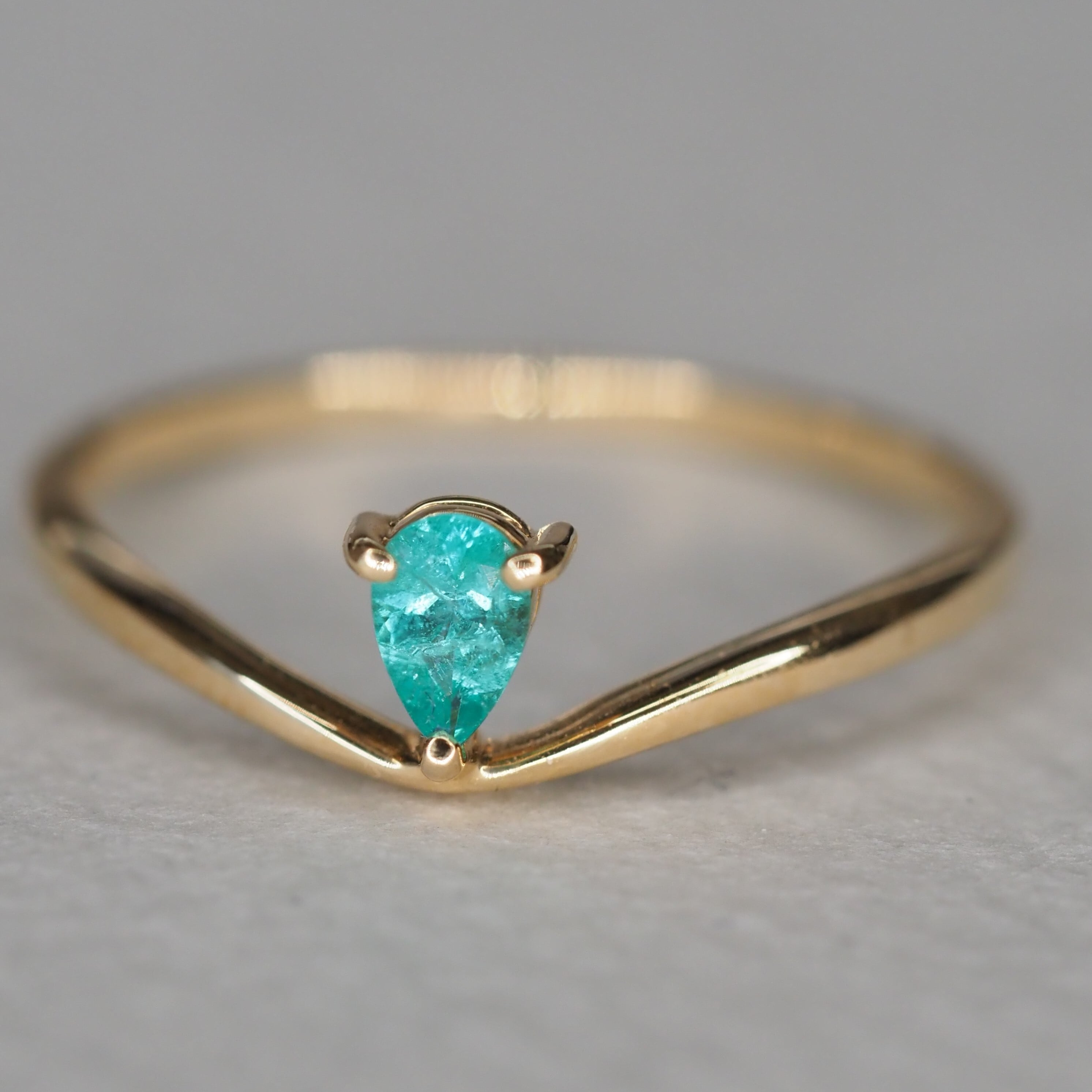 ブラジル産 パライバトルマリン リング 0.123ct k18 | fortejewelry