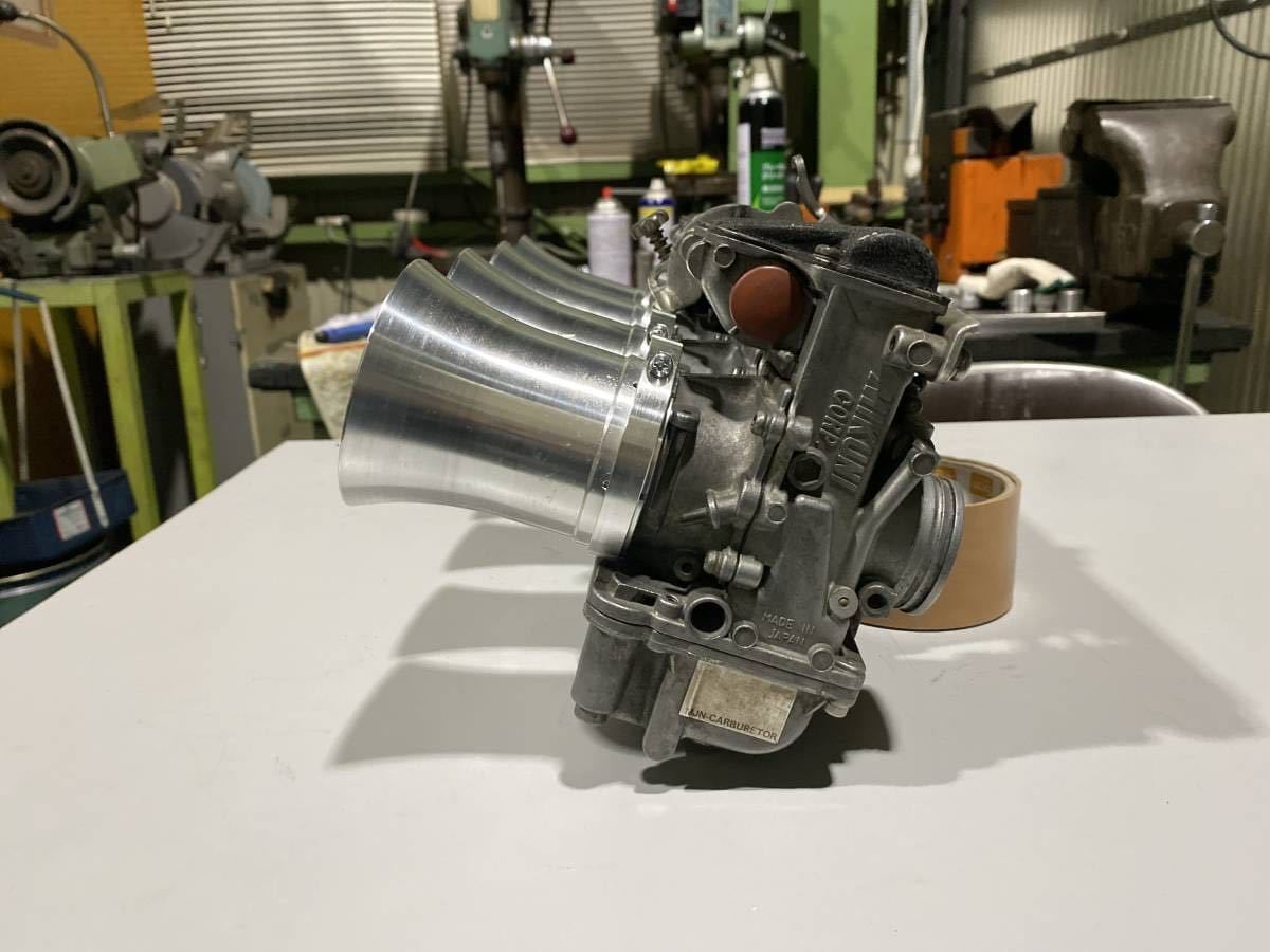 VM33 アルミ削りだしファンネル アルミバンド ミクニ70mmタイプ 4個