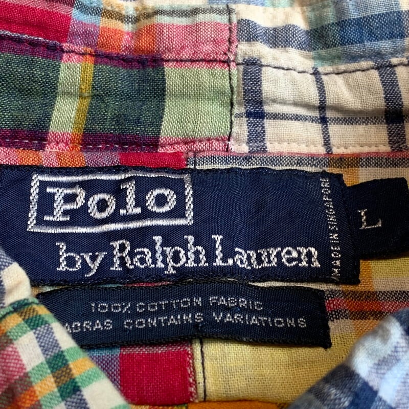 90's 00's Polo by Ralph Lauren マドラスチェックパッチワークシャツ