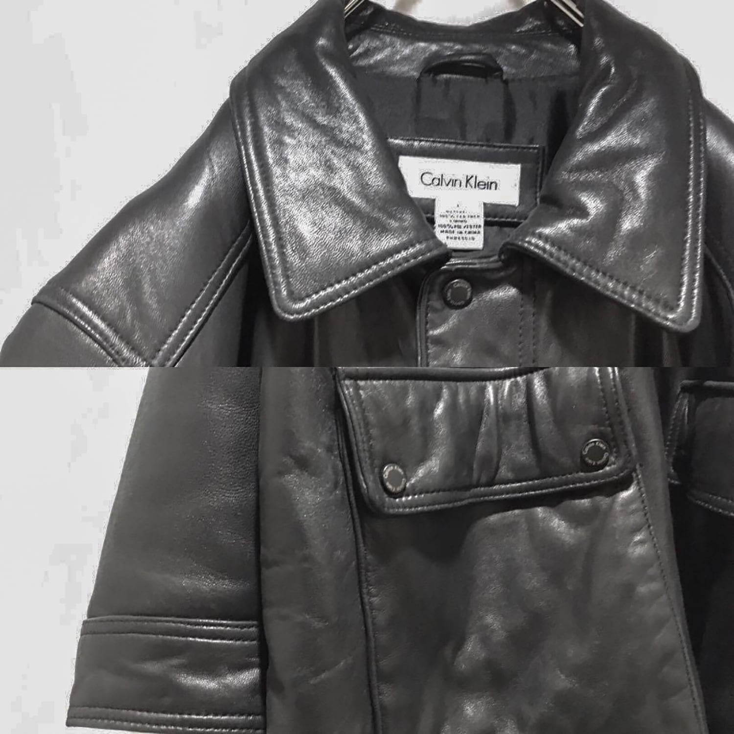 90年代 USA古着 ☆ カルバンクライン 】 90s Calvin Klein lam leather