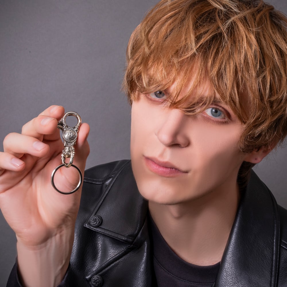 ローズナスカンキーホルダー ACK0056 Rose Clip keychain シルバー