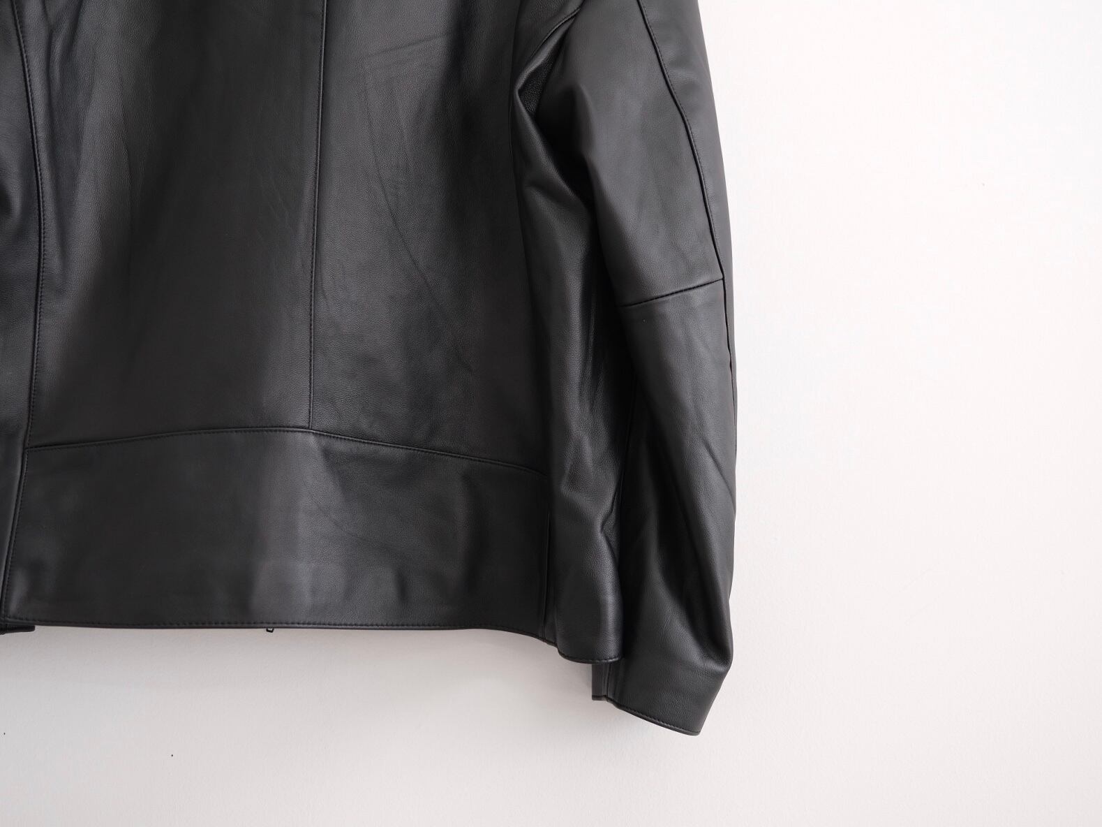 AWESOME LEATHER”ZIP SHORT JACKET” | Lapel online store