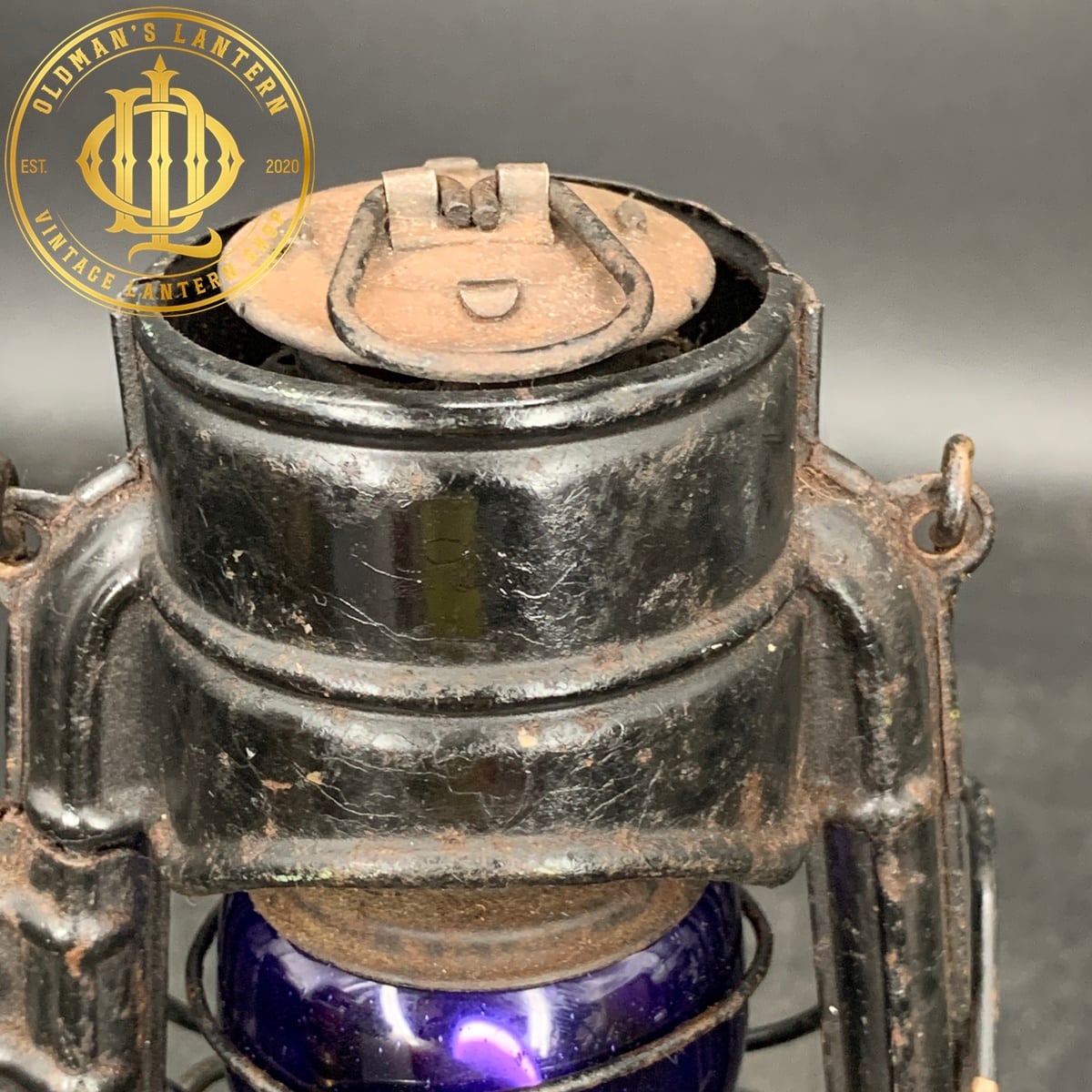 FEUERHAND 75 ATOM STK blue glass side stay | Oldman's lantern