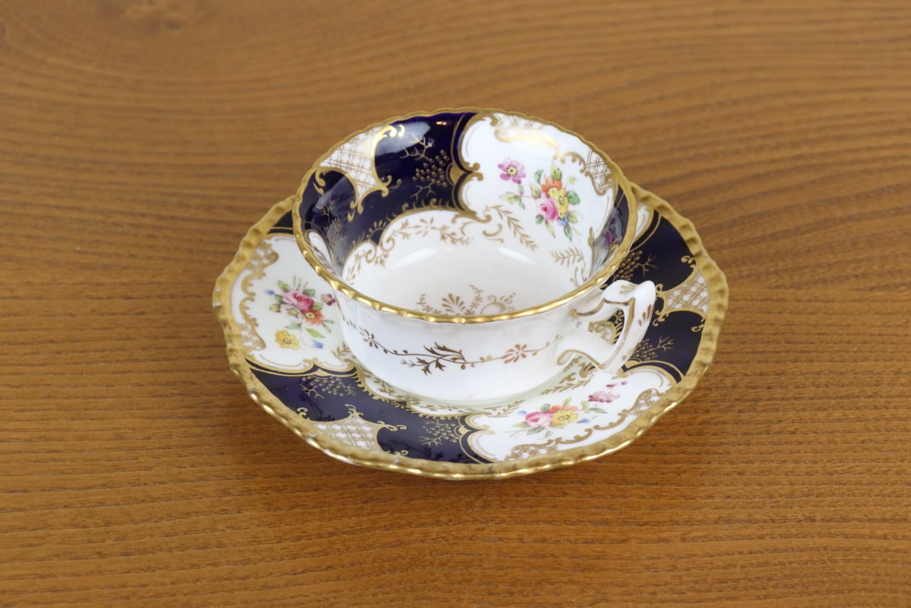 コールポート バットウィング デュオ ティーカップ コバルト ハンド