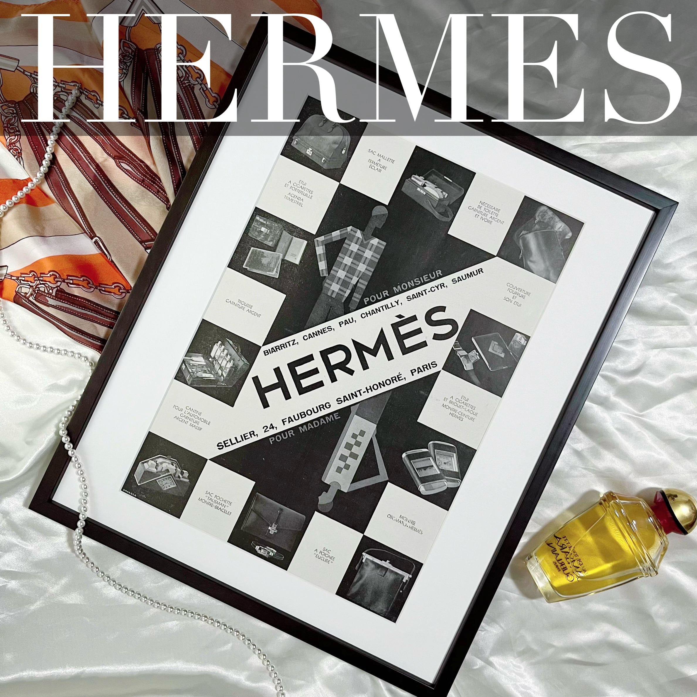 1929 広告＞HERMES エルメス ポスター ヴィンテージ アートポスター