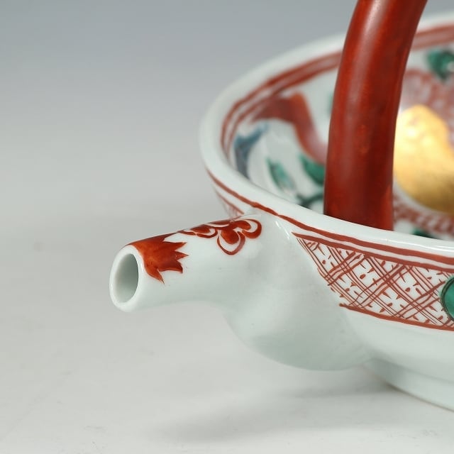 九谷味渓窯 永寿造 矢口永寿 銘(扇面)裏千家15世 千宗室