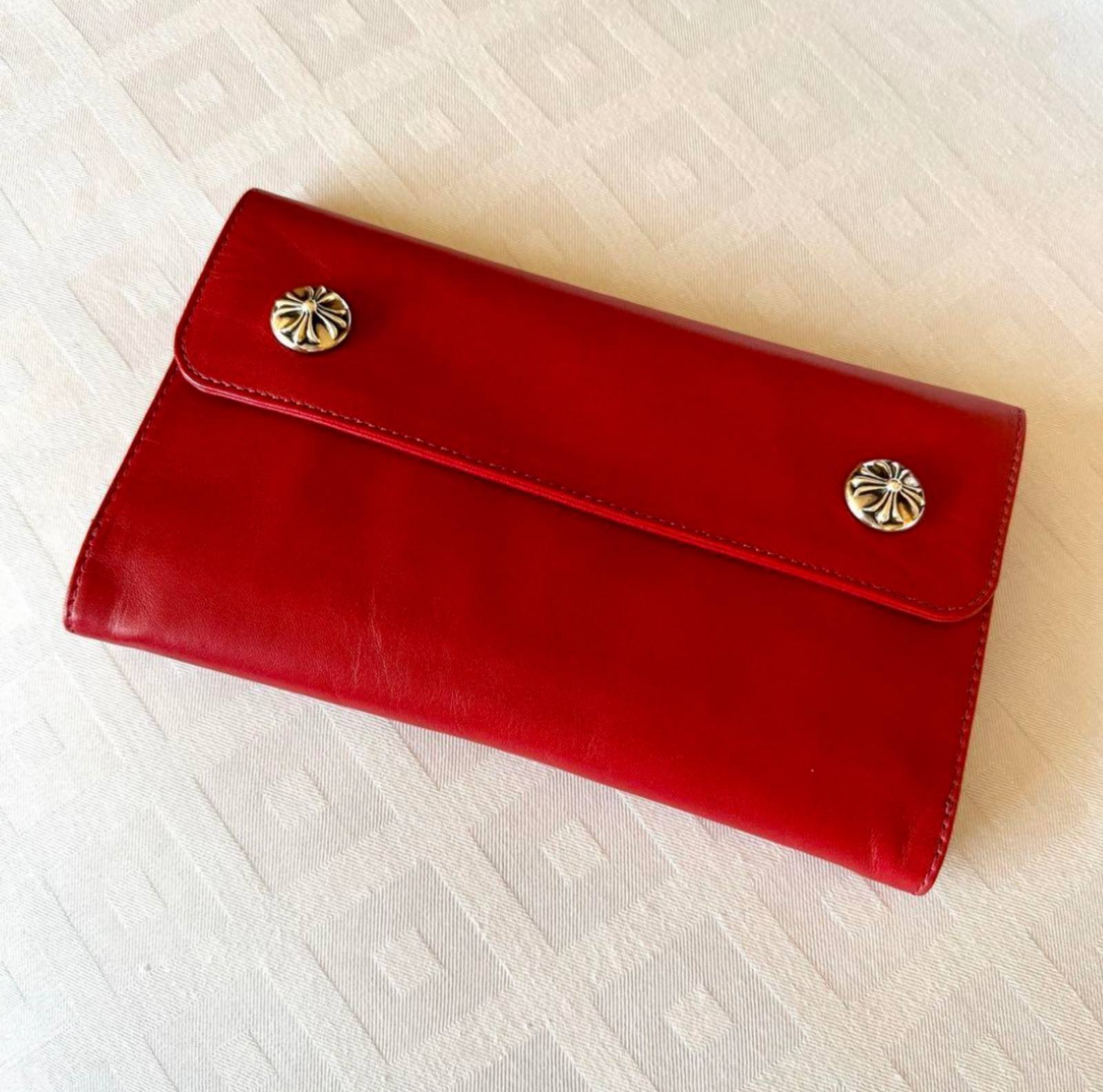 CHROME HEARTS クロムハーツ Wave Wallet 長財布 レッド | chromehearts