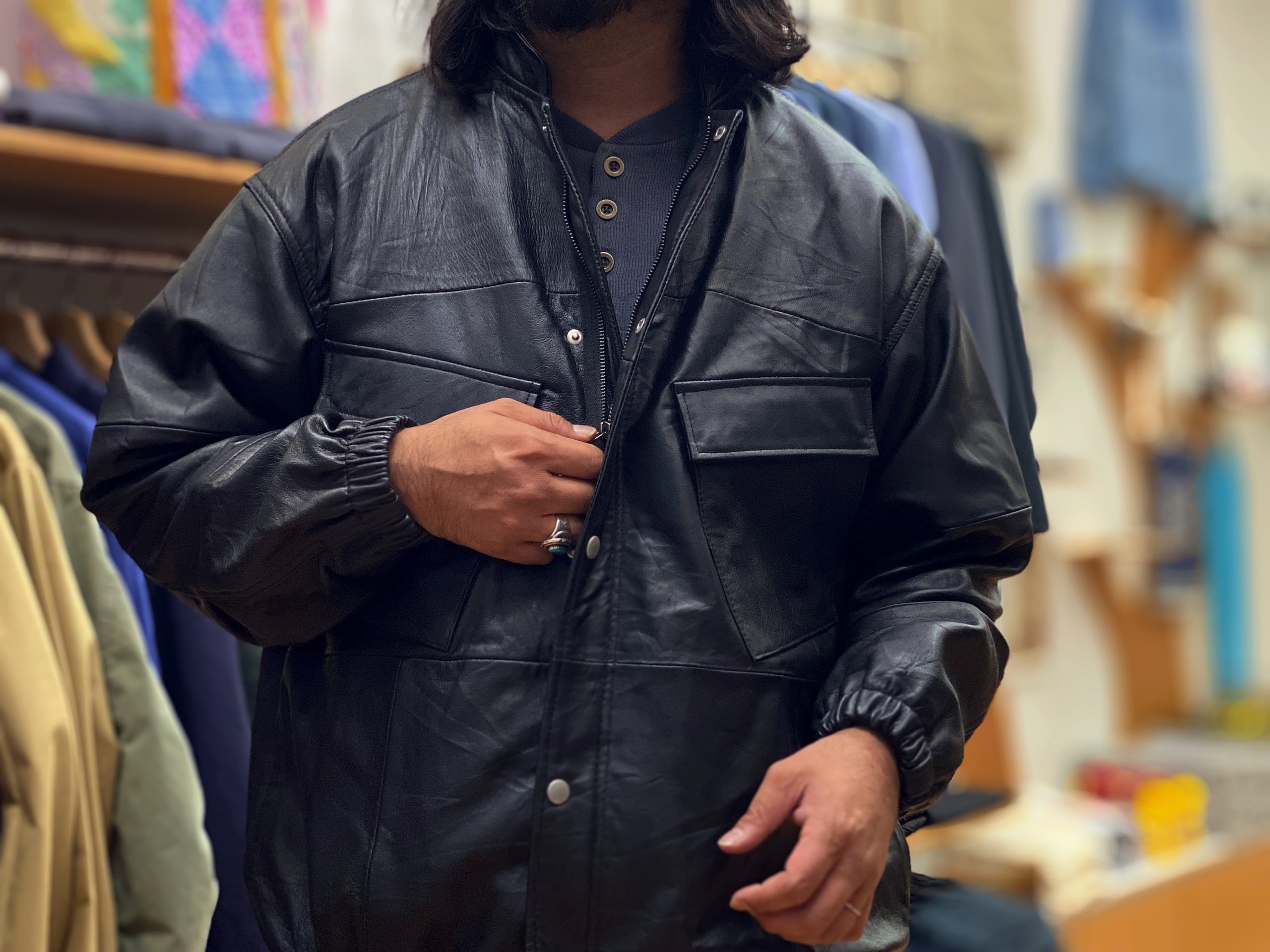Nasngwam】CP Leather Jacket (black) | 101 clothing store