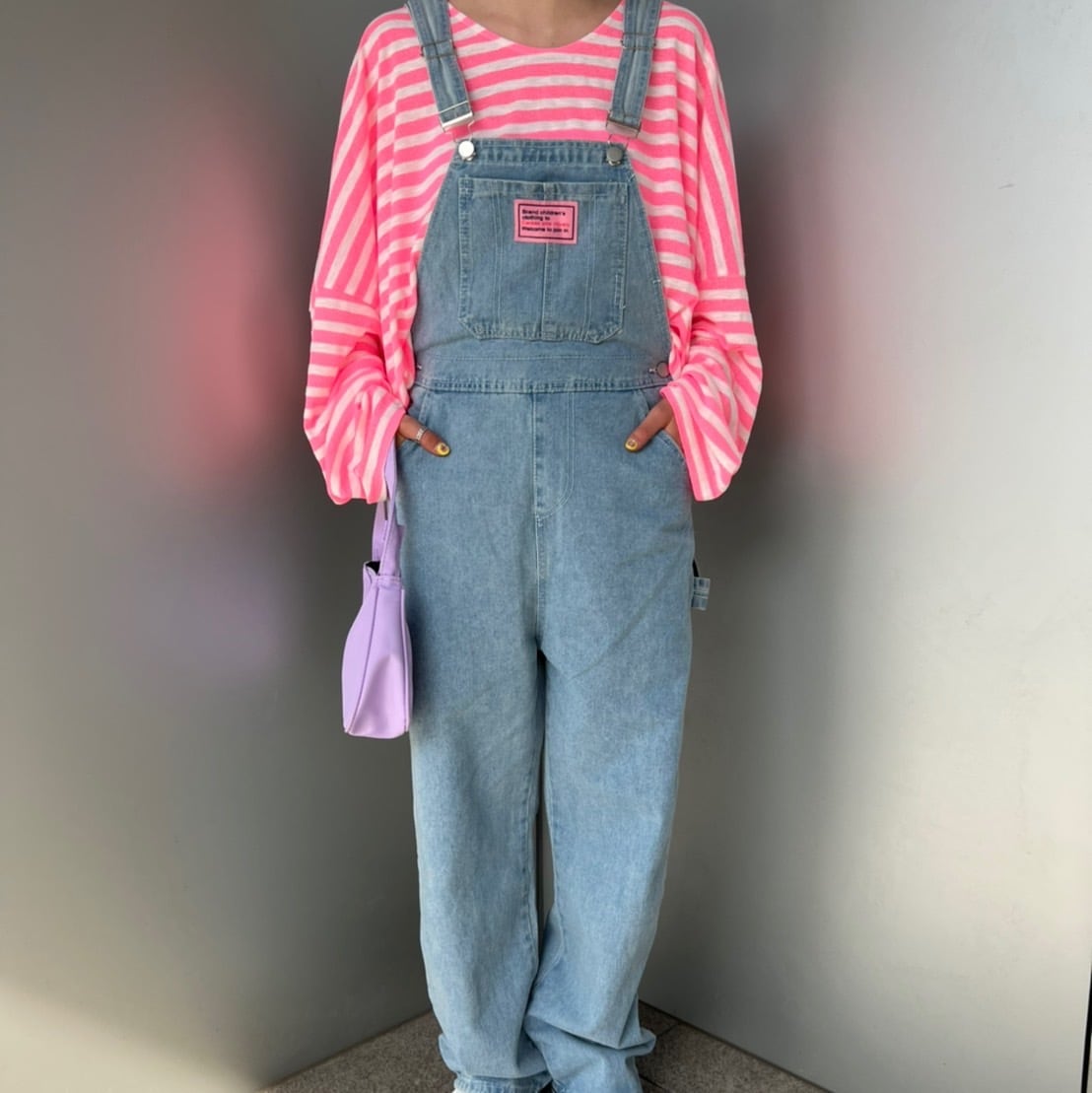 ピンクタグデニムサロペット_LN01088 | lanan(ラナン)