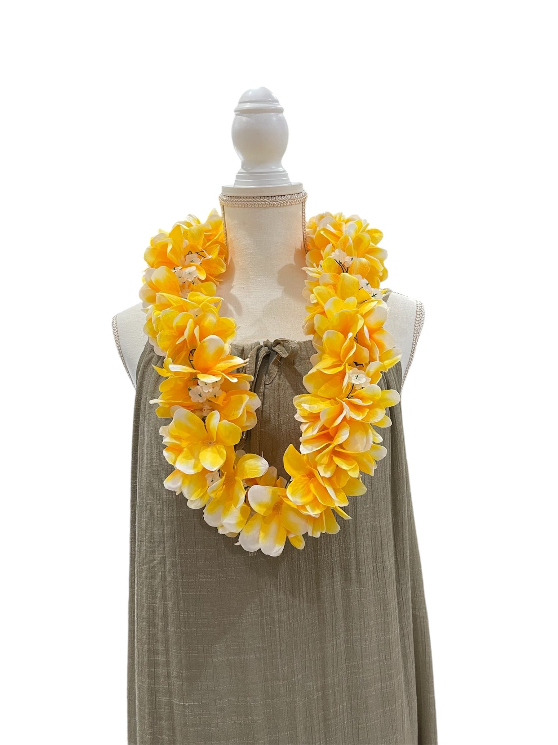 フラダンスレイ】フラダンス イエロー ホワイト 約95cm 練習 発表会