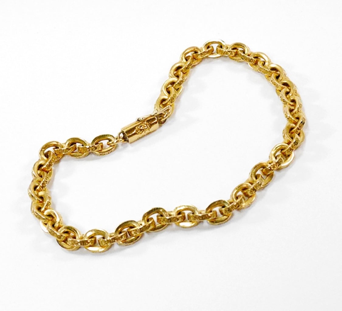 CHROME HEARTS クロムハーツ 22K ペーパーチェーン ブレスレット 8
