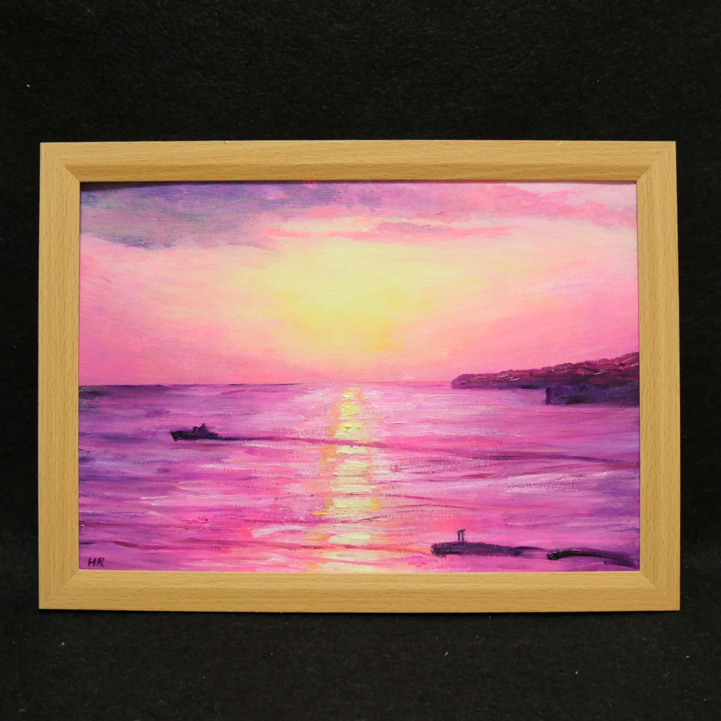 油絵 絵画 【ピンクの夕焼け】 | HIROSHI1990