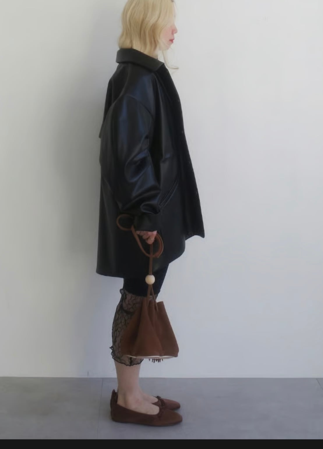 最終値下げ】DECO FAKE LEATHER OPEN JACKET 最終値下げ】DECO FAKE