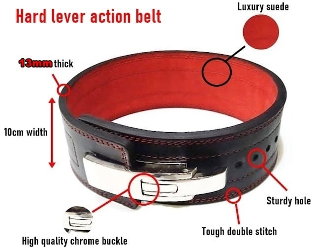 本牛革ERGレバーアクションパワーベルト13mm極厚ハード仕上げ(3カラー