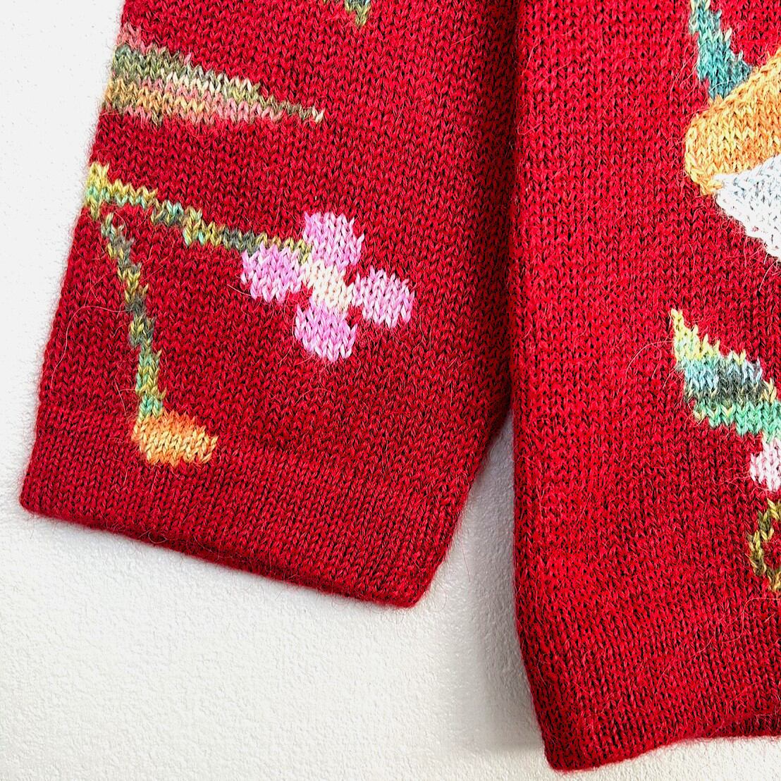 ベビーアルパカ 100％】幸せになれるアルパカニット ノルマカーディ 赤