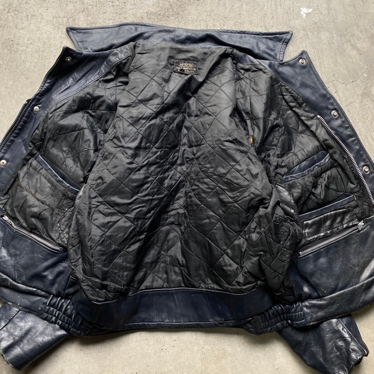 70年代 KALE UNIFORMS レザー ポリスマンジャケット レザージャケット