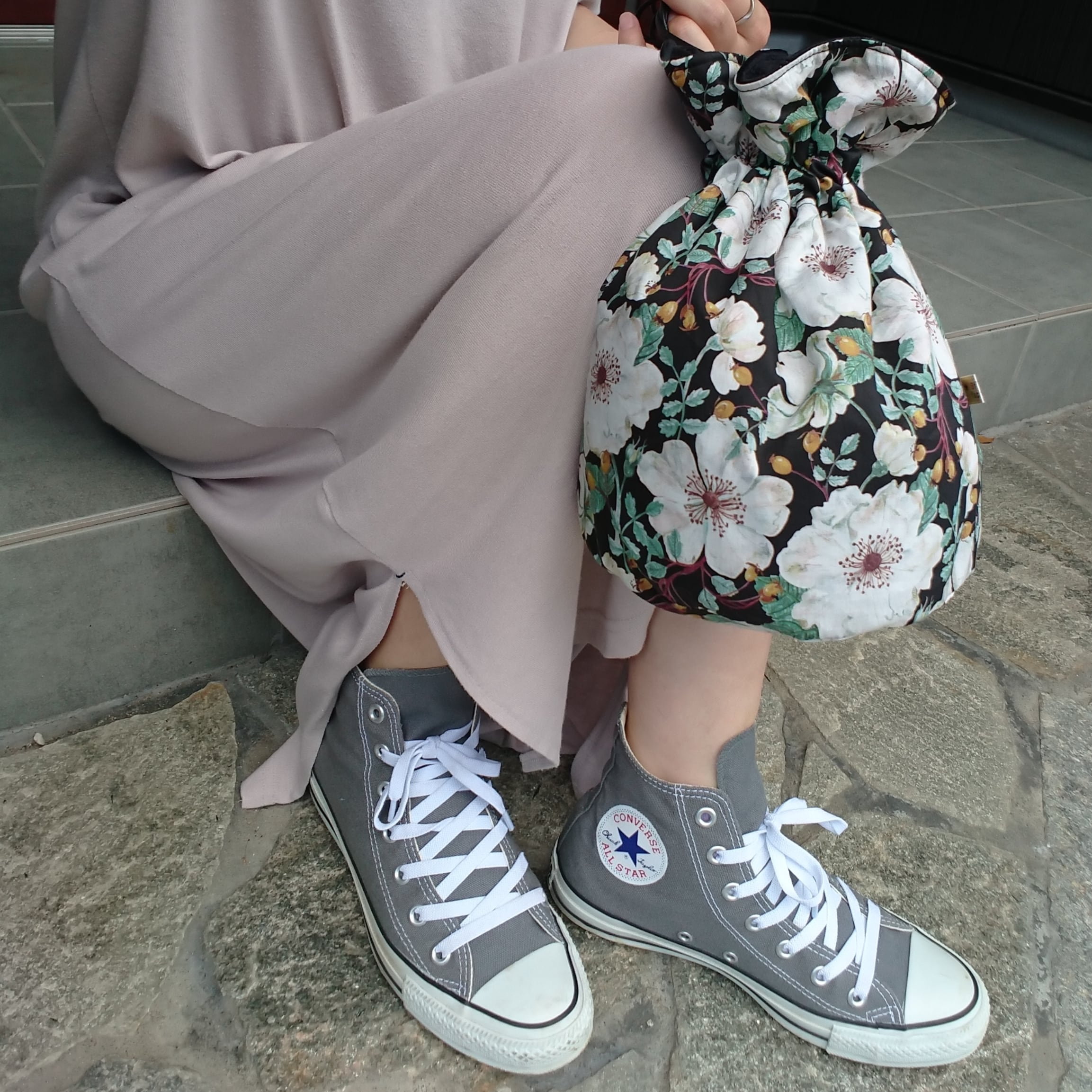 キルティング×リバティ丸底巾着 | Bff.factory