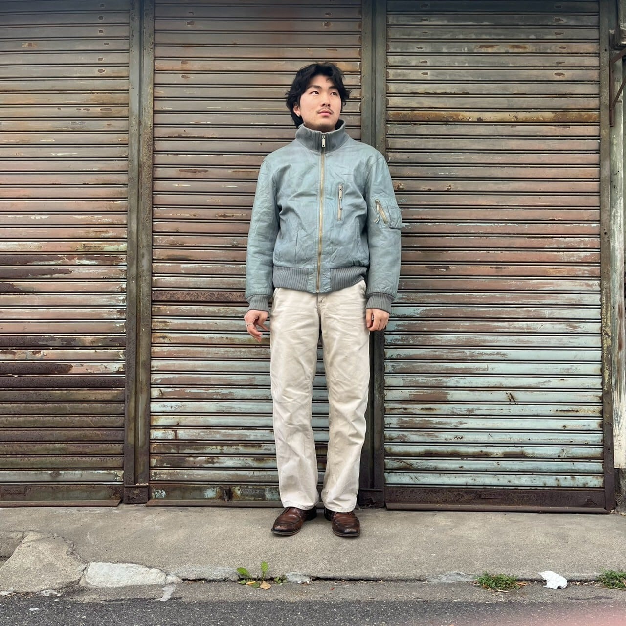 80s ドイツ軍 民製品 パイロットレザー フライトジャケット ミリタリー