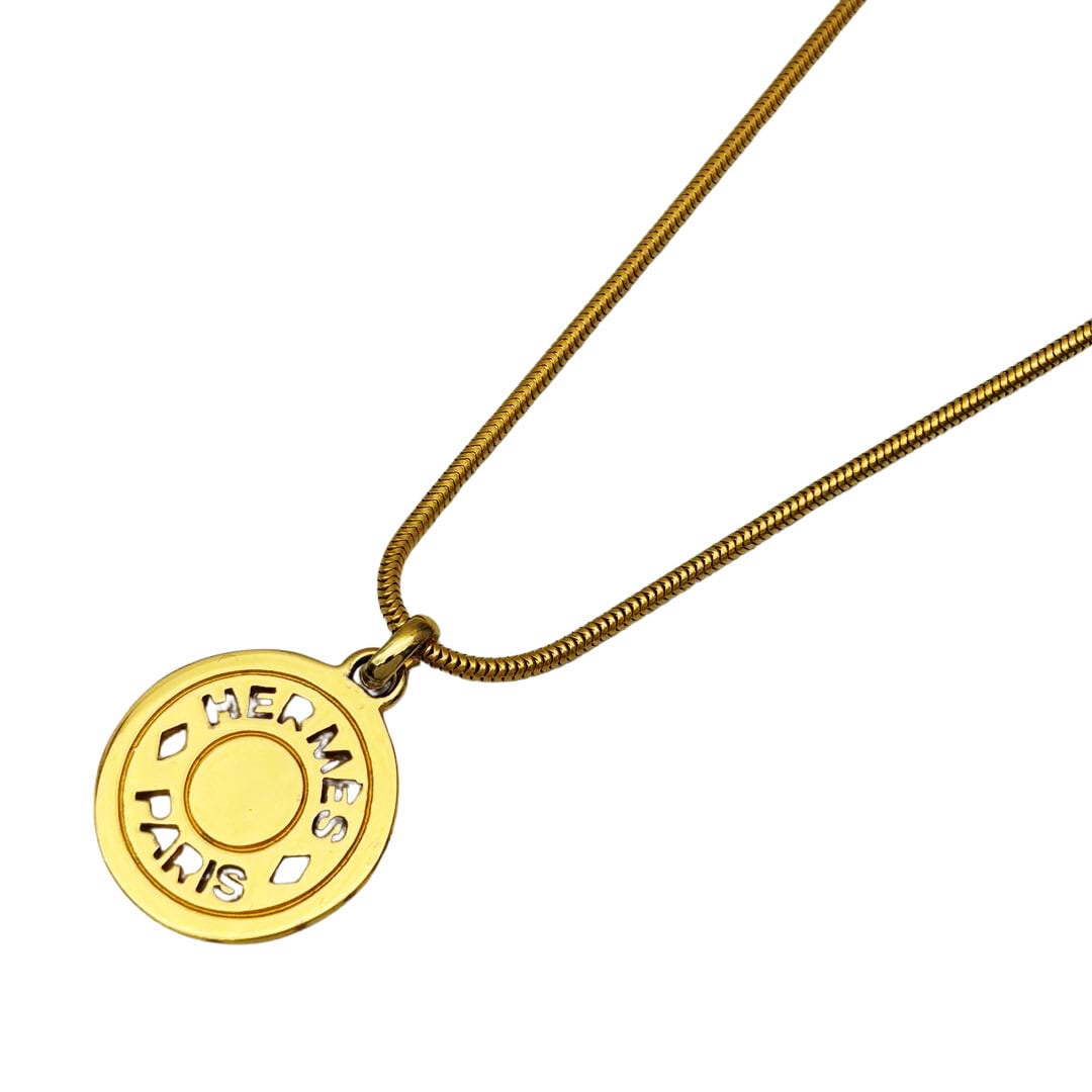 HERMES エルメス ネックレス セリエ くり抜きロゴ スネークチェーン