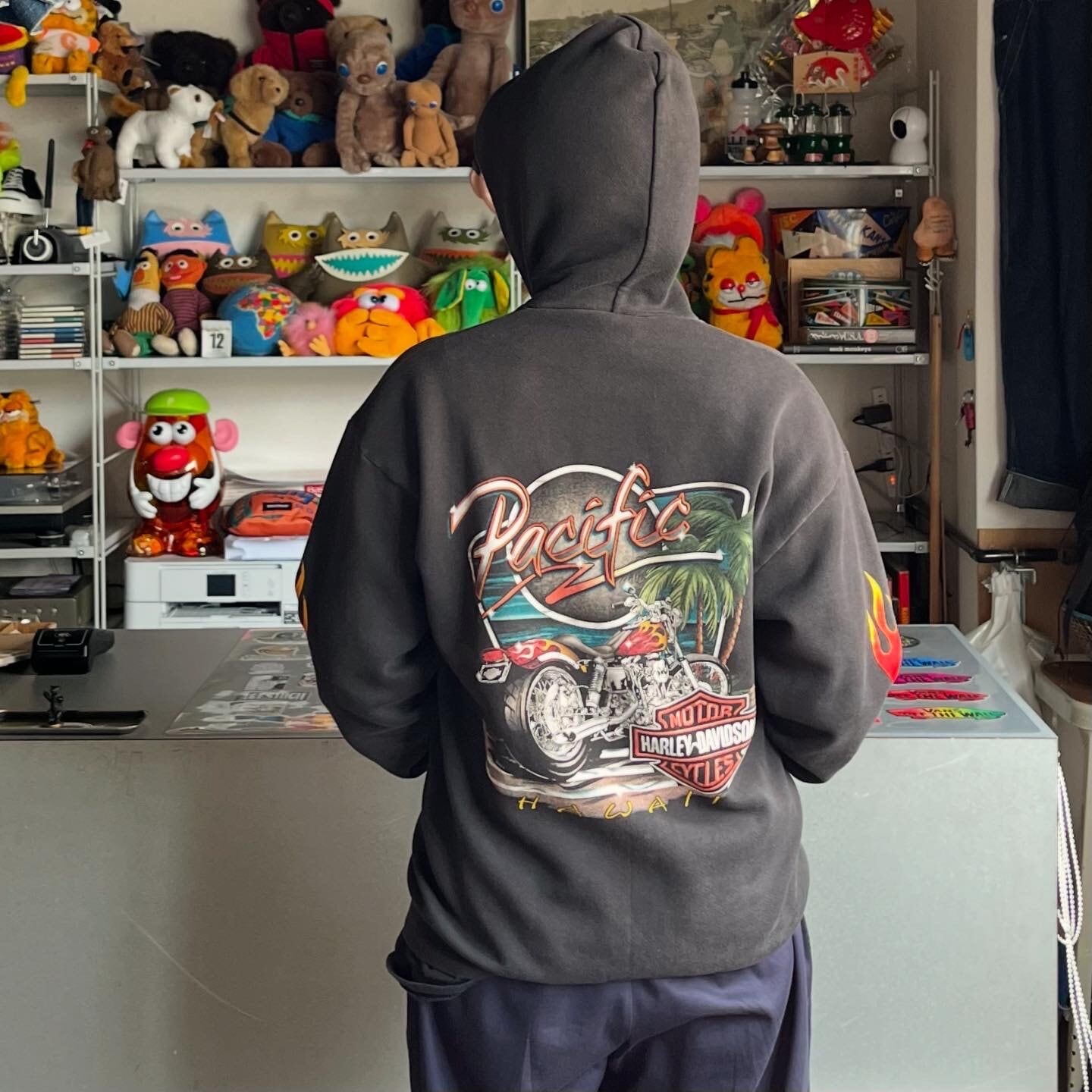 ブラック：00s Harley Davidson ハーレー ダビッドソン ファイヤー