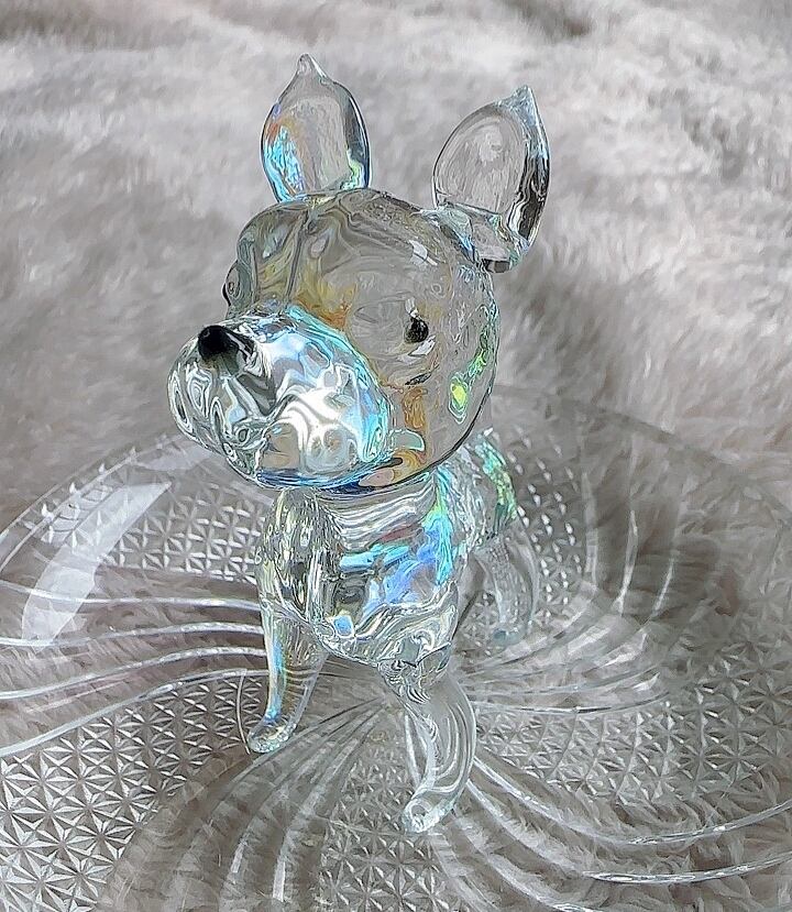 ☆虹色クリスタル 犬オブジェ | shr2023
