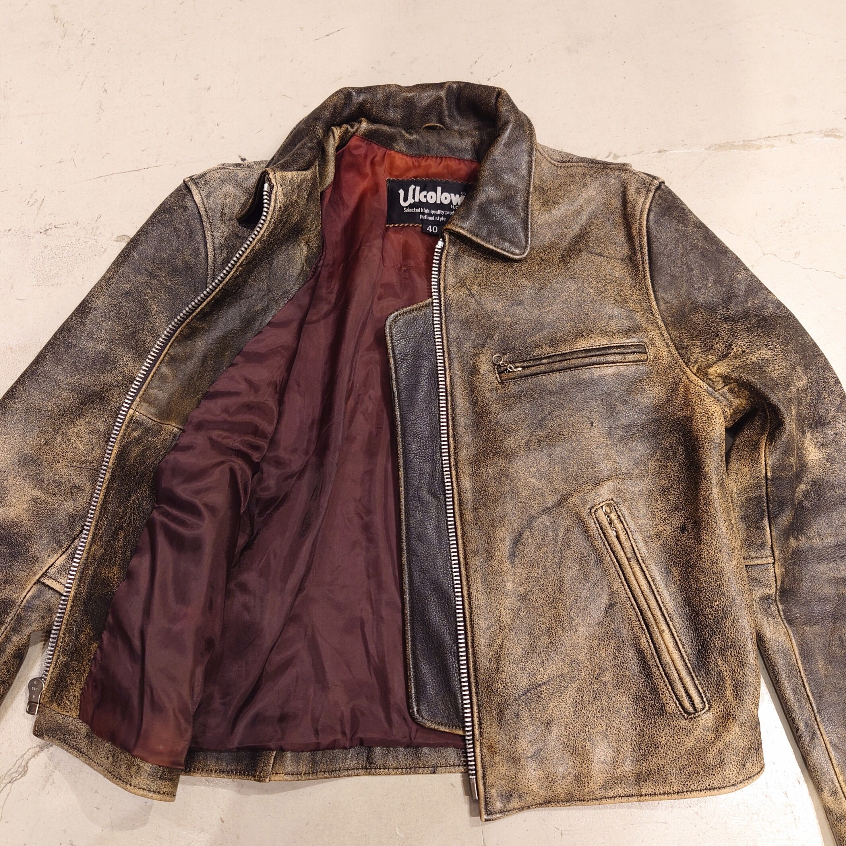 Ulcolow- COW LEATHER RIDERS JKT BLK | eeff.