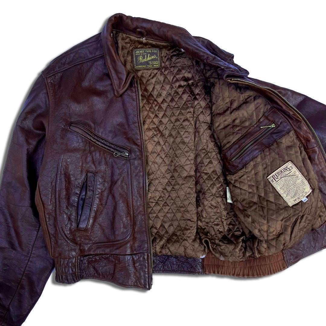 REDSKINS レザージャケット レッドブラウン 2XL レッドスキンズ レザー