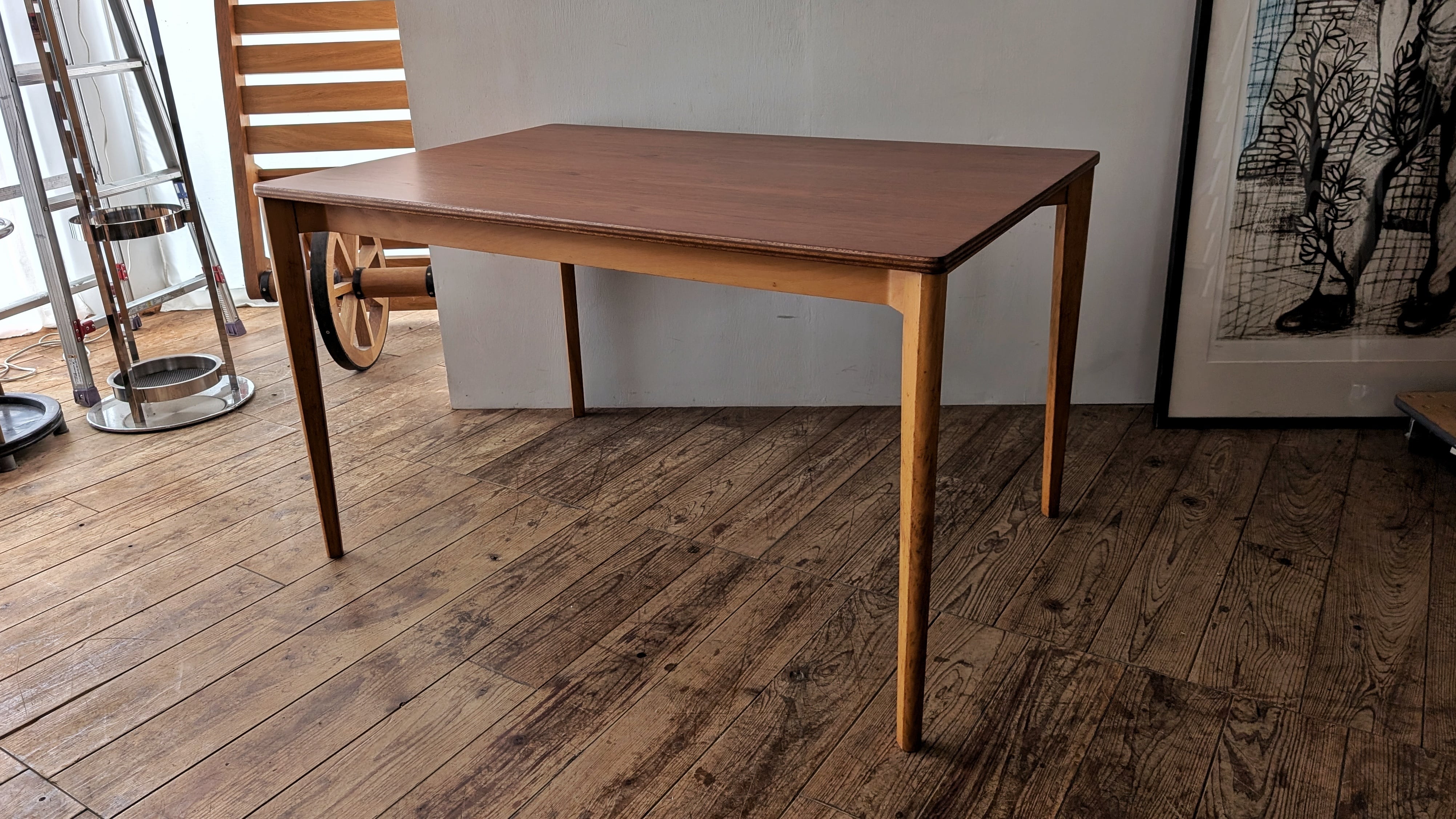 ダイニングテーブル チーク 水之江忠臣 天童木工 グッドデザイン