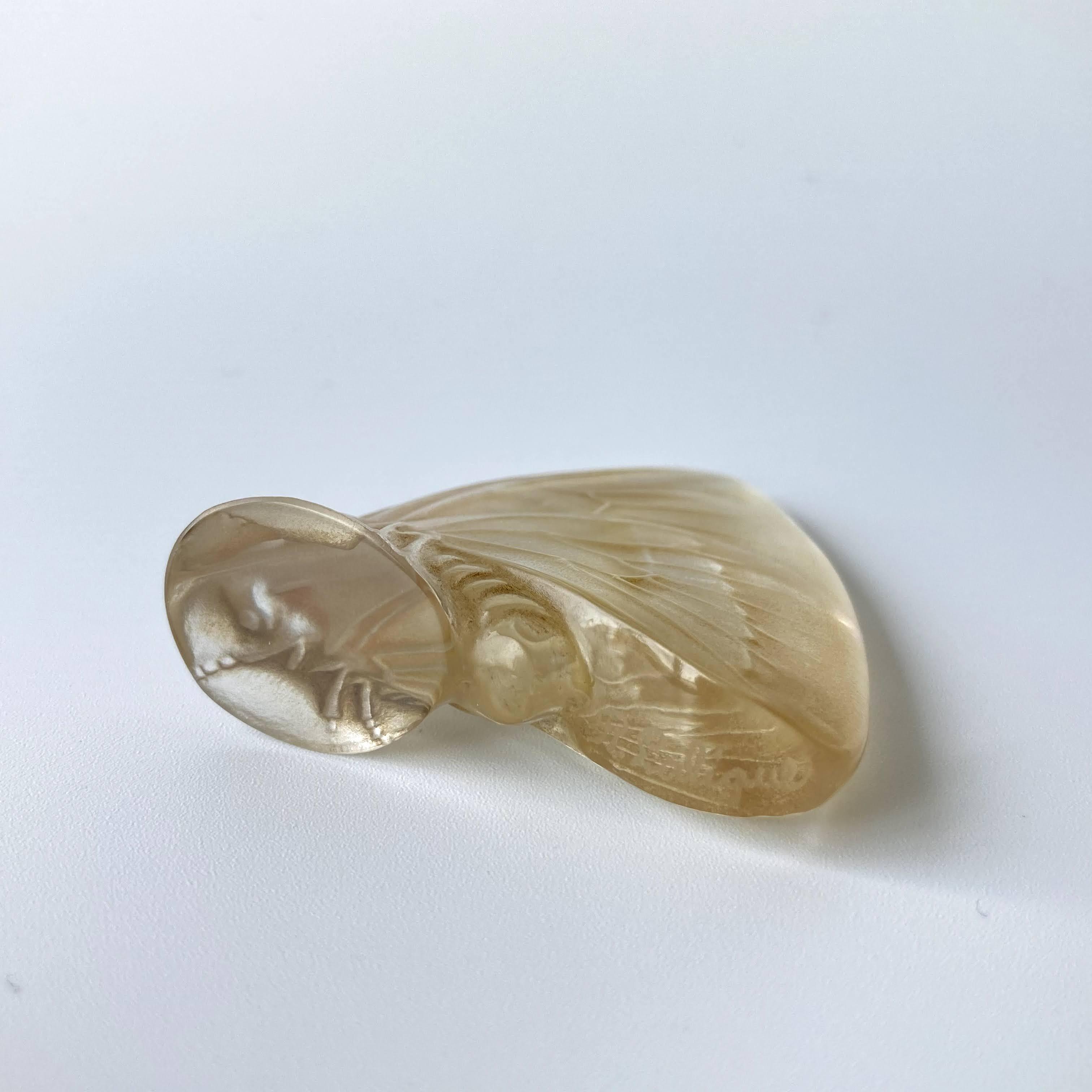 ルネ・ラリック R.LALIQUE 「Papillon Ailes Fermees」 蝶 印章 彫像