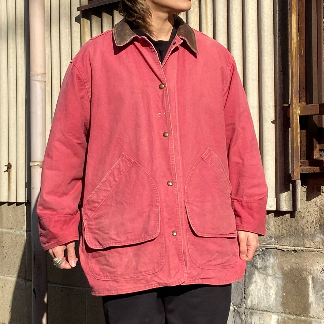 70年代 USA製 WOOLRICH ウールリッチ コーラルピンク ダック地