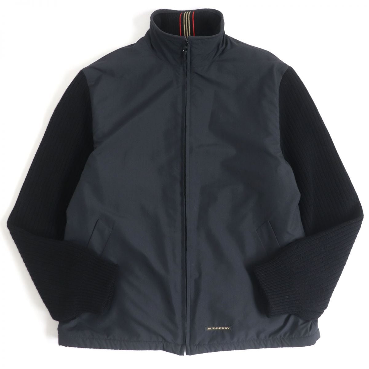 良品□BURBERRY GOLF/バーバリーゴルフ 袖ニット ジップアップ