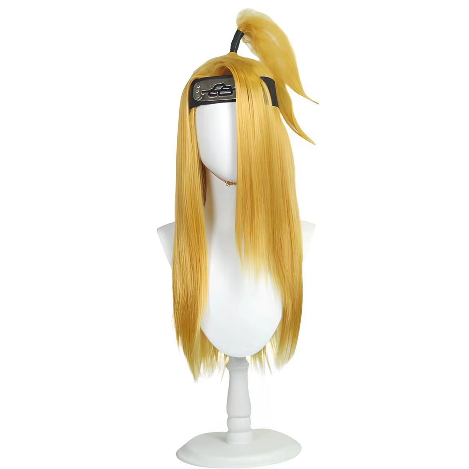 コスプレ耐熱ウィッグ ゴールド ロング ちょんまげ ウィッグ ☆NARUTO