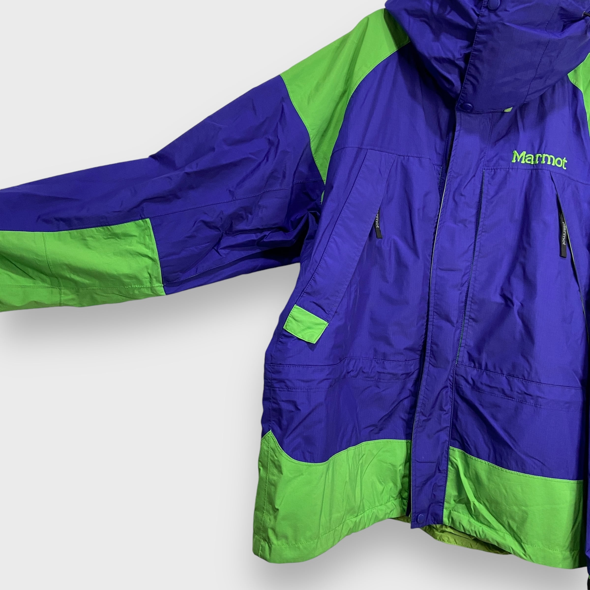 90s マーモット ゴアテックス マウンテンパーカー ブルー グリーン L