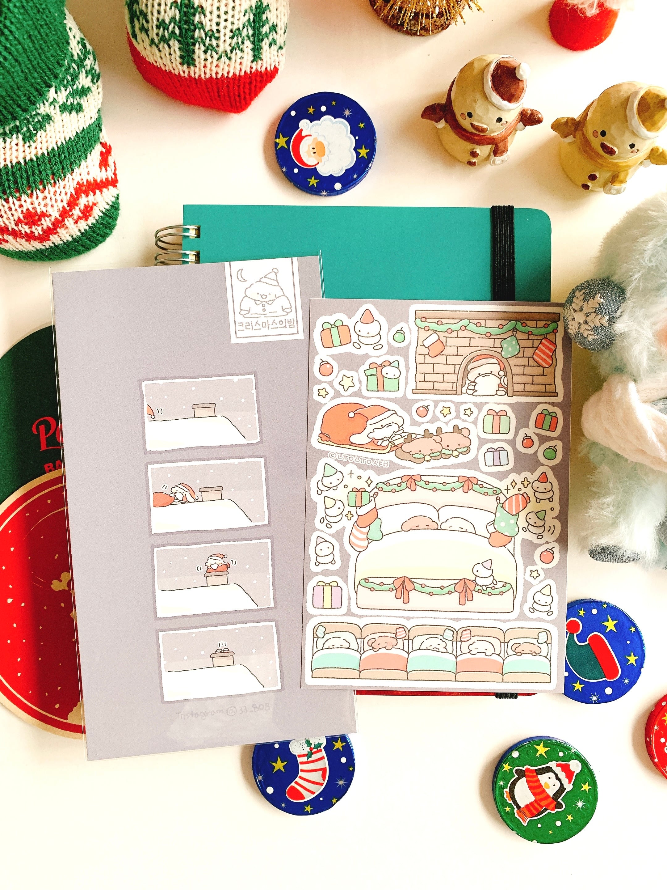 韓国作家、韓国シール【ニュンニュンショップ】クリスマスの夜、 手帳