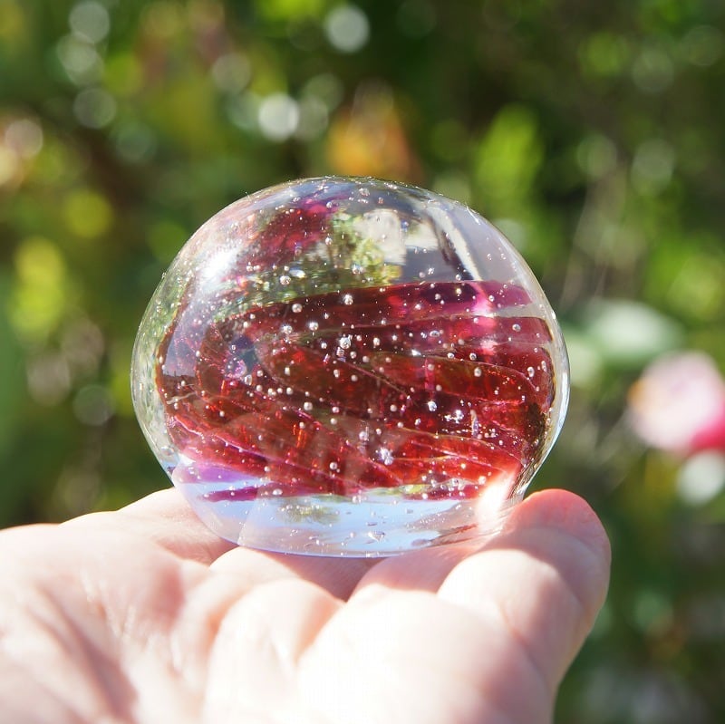 沖縄の自然シリーズ ペーパーウェイト「ブーゲンビレア」 【琉球ガラス