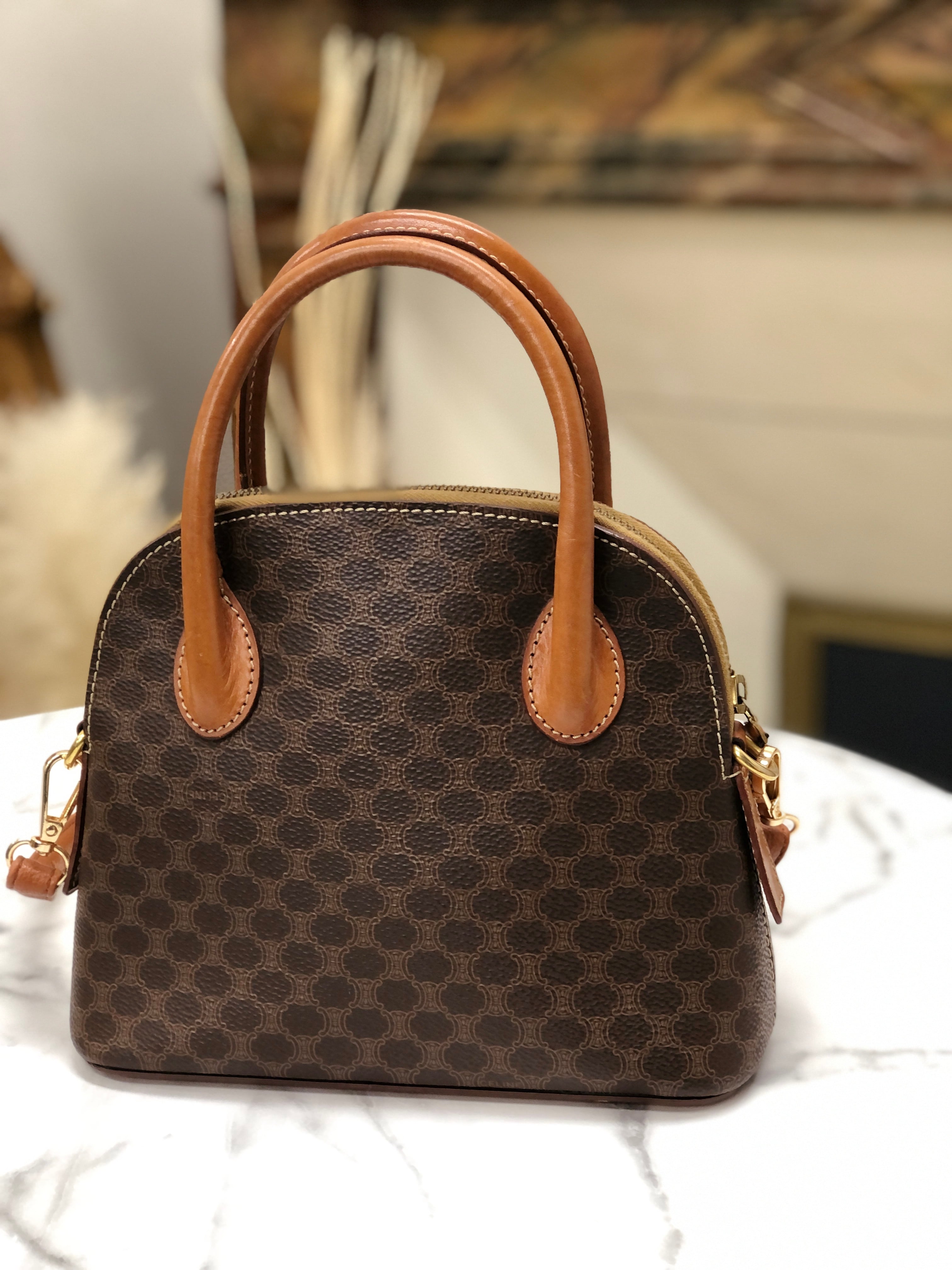 CELINE CELINE セリーヌ ハンドバッグ ミニボストンバッグ マカダム柄