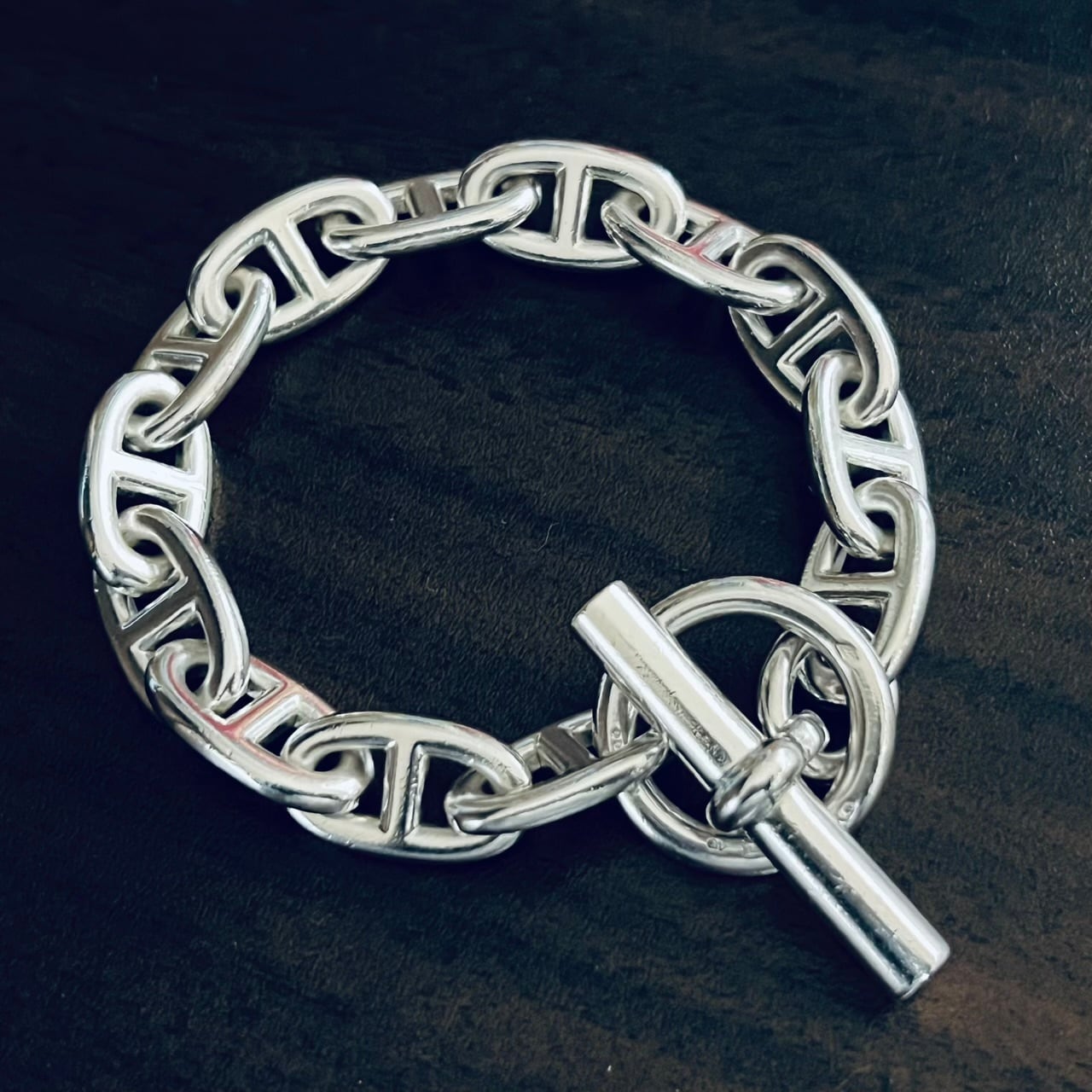 VINTAGE HERMES Chaine d'Ancre Bracelet GM 13 Links Sterling Silver