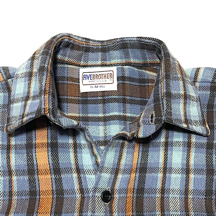 70s 80s ファイブブラザー ヴィンテージ ヘビーネルシャツ チェック
