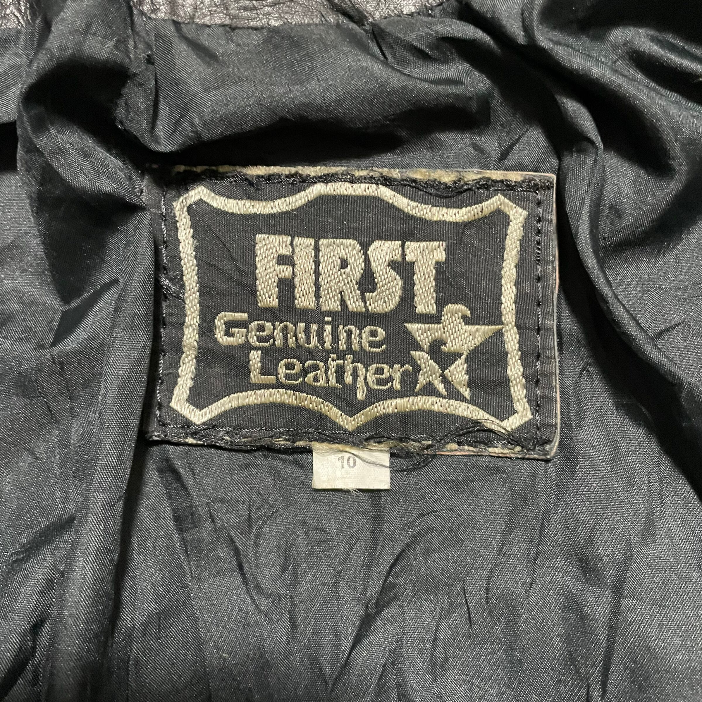 S】FIRST Genuine Leather フリンジ付き シングルライダース レザー