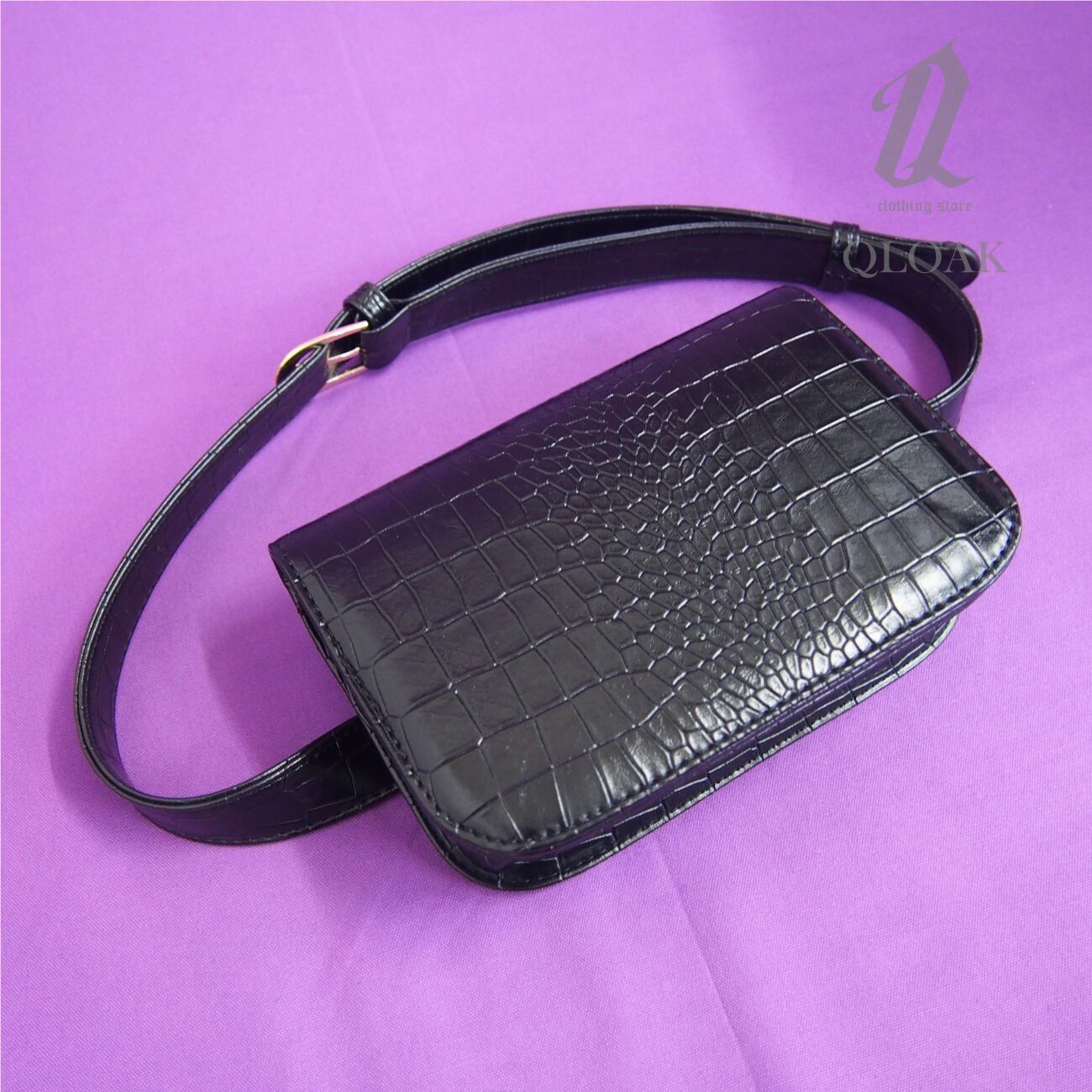 フェイクレザー ウエストポーチ バッグ パイソン クロコダイル