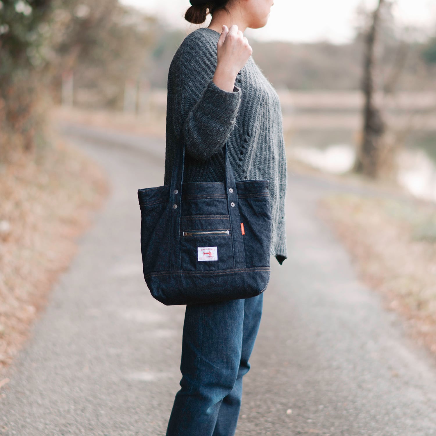 RAINBOW SELVEDGE DENIM SMALL TOTE BAG USED【セルヴィッジ デニム
