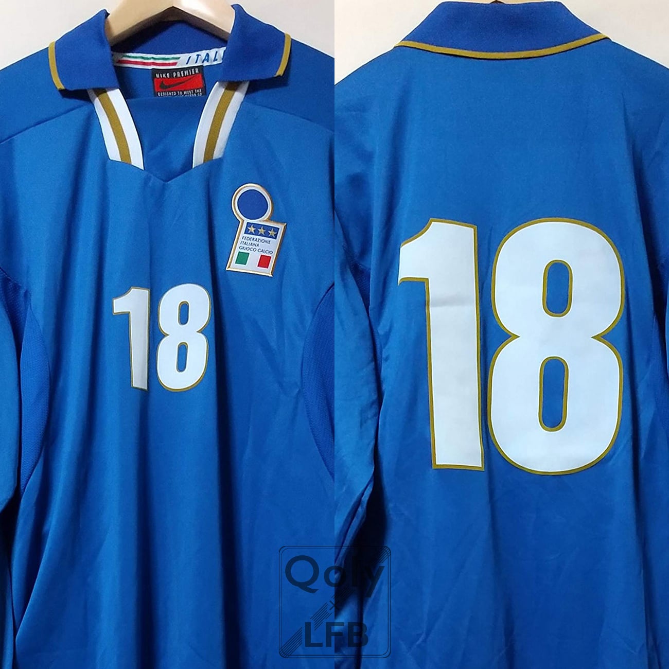 イタリア代表 1996 Nike 選手用 ホーム長袖 ユニフォーム #18