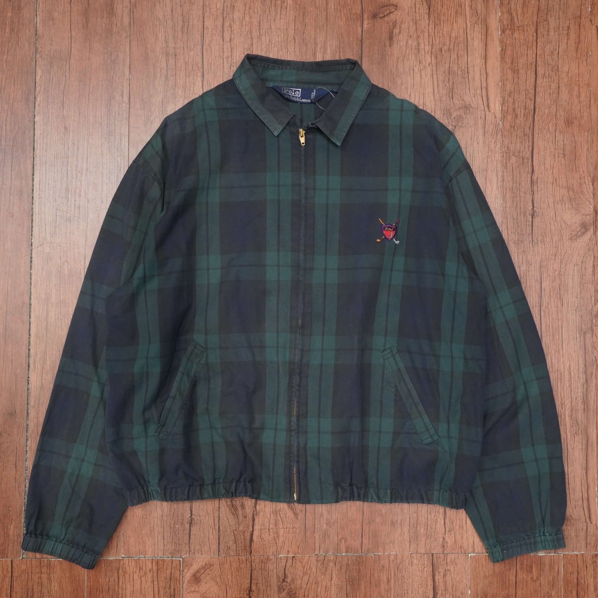 90s ralphlauren ブラックウォッチ ドリズラージャケット XL/スイング