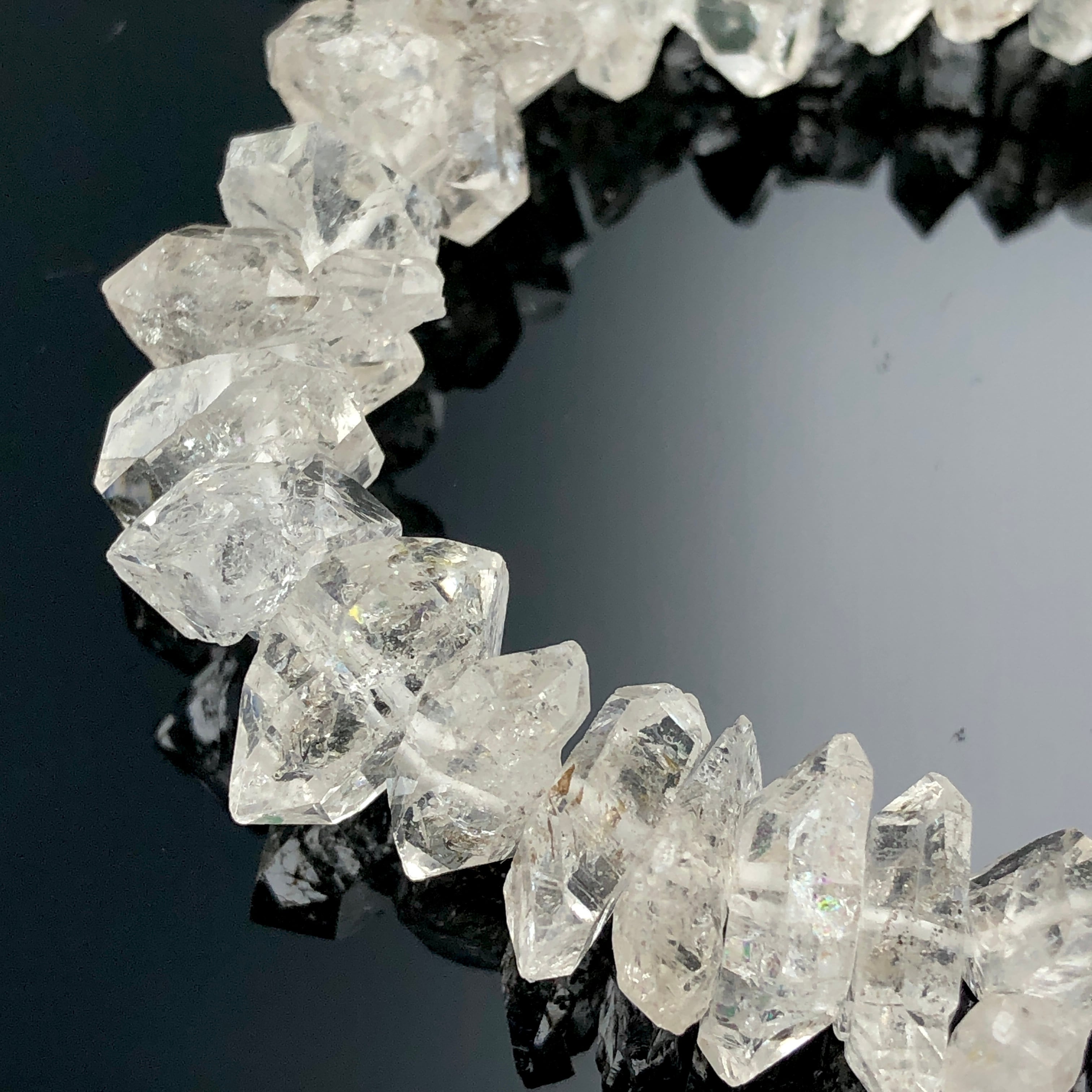 パキスタン産オイルインハーキマーダイヤモンドブレスレットy2493/2417