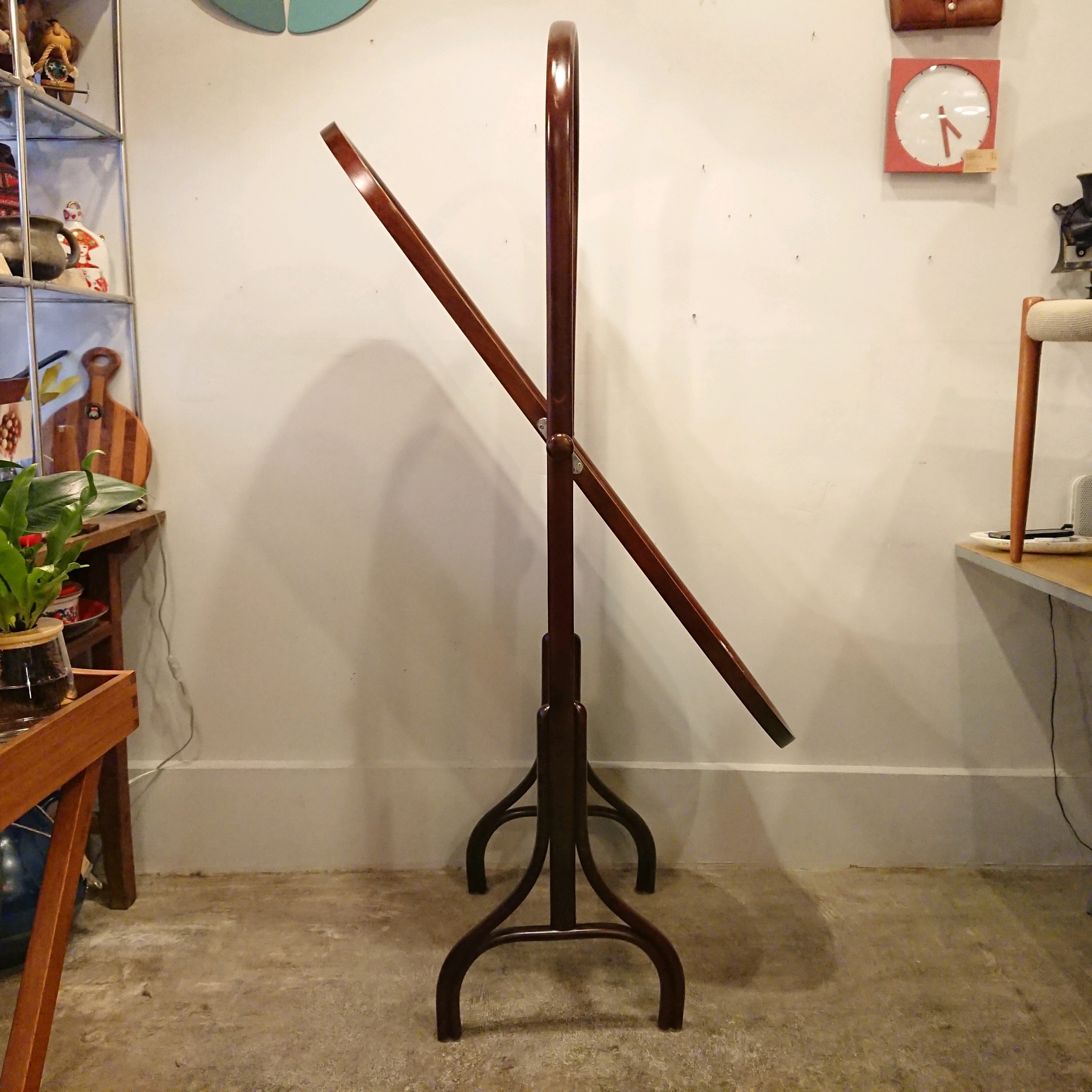 秋田木工 ヴィンテージ曲木スタンドミラー 姿見 古代色 柳宗理 稀少