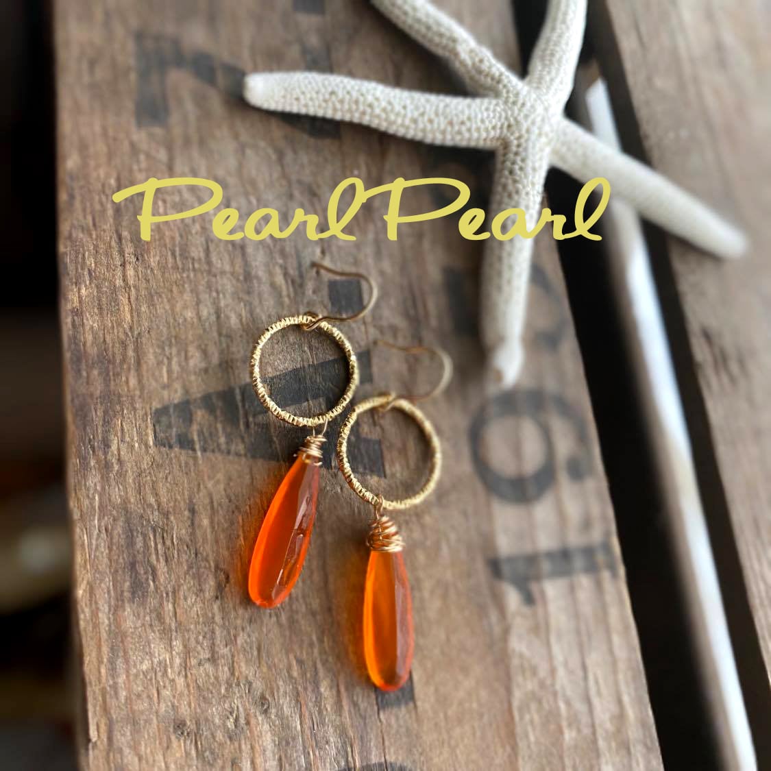 オレンジ色が美しい＊宝石質カーネリアンピアス | 大阪梅田、中崎町の