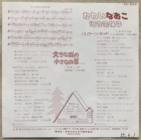 ☆河合奈保子 / 大きな森の小さなお家 | soul respect records