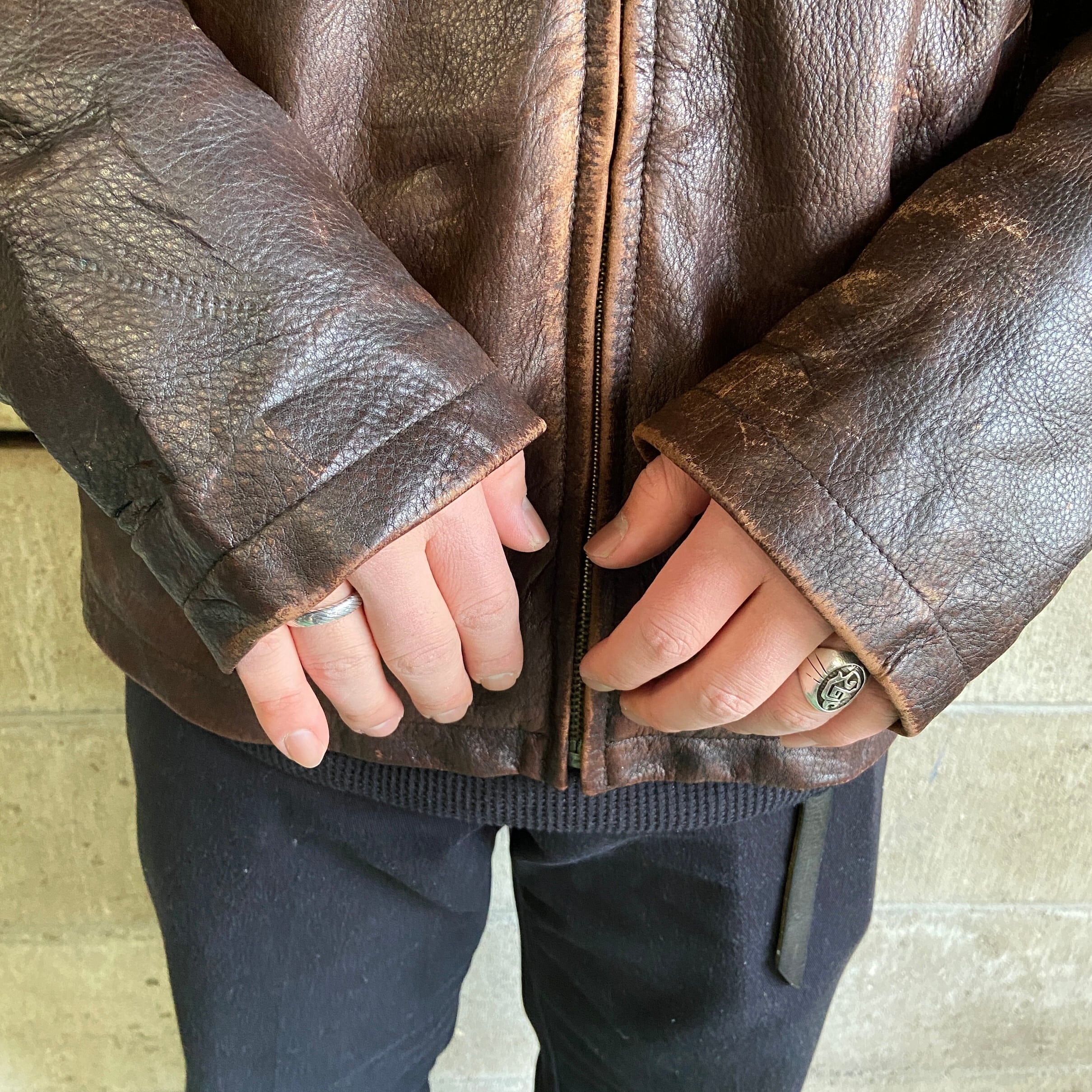 Eddie Bauer エディーバウアー レザージャケット 本革 メンズM 古着