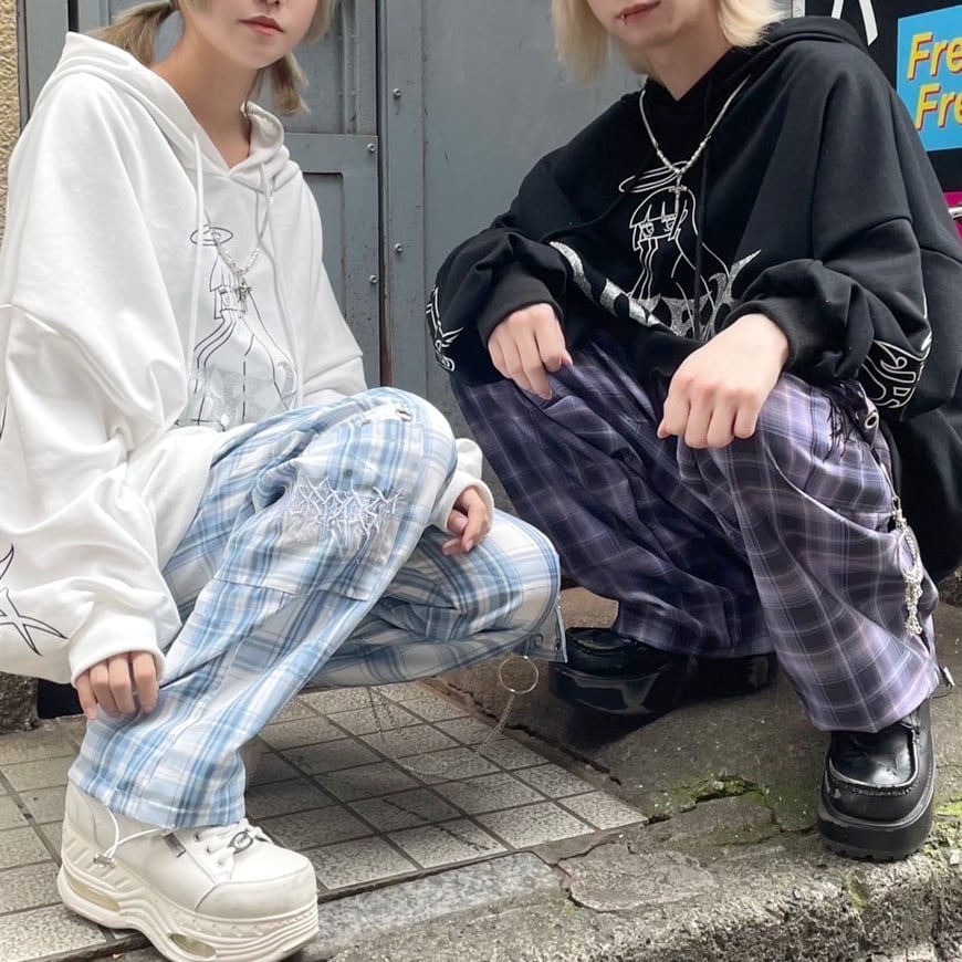 リング×チェーン付きチェックパンツ(3色展開) | VOLCAN&APHRODITE