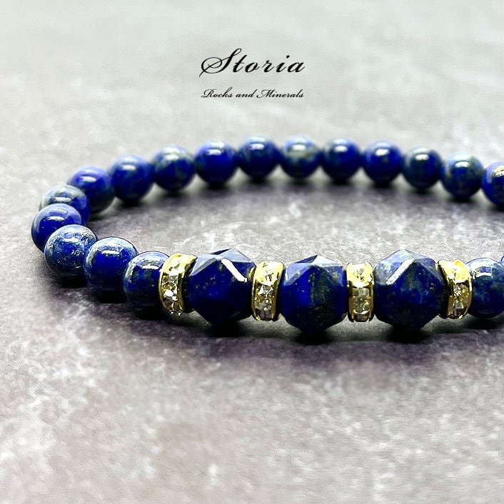 幸運とツキを招く石 ラピスラズリ（瑠璃）×ゴールドロンデル
